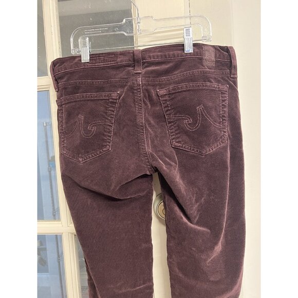 AG Adriano Goldschmied Women’s 27 The Stevie Slim Pants Maroon Corduroy Trousers - Picture 4 of 9